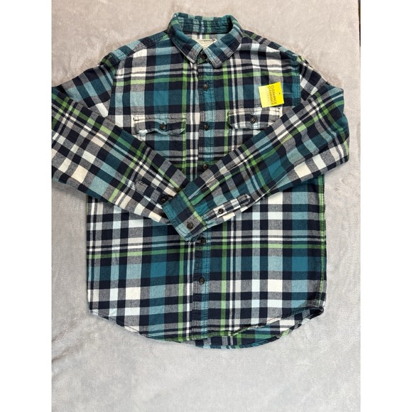 Aéropostale Other - Aéropostale Men's M Regular Blue/Green/White Plaid Flannel Button-Up Pockets